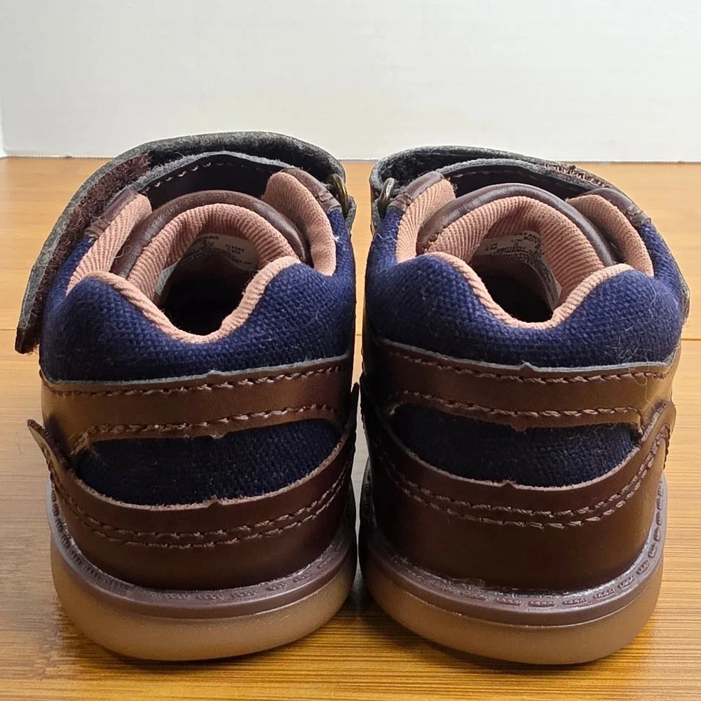 Stride Rite SRT Anders Boys Brown Leather Hook and Loop Shoes BB018501 Size 4M